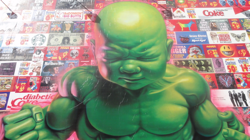 Illustration for article titled This Disturbingly Amazing Baby Hulk Mural Just Went Up in New York City